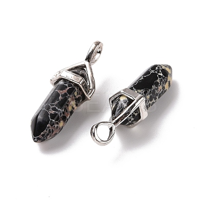 Synthetic Black Imperial Jasper Pendants G-K329-19P-1