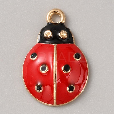 Alloy Enamel Pendant Rhinestone Setting ENAM-WH0050-08G-01-1