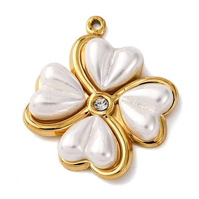 304 Stainless Steel Rhinestone Pendants STAS-L299-03G-1
