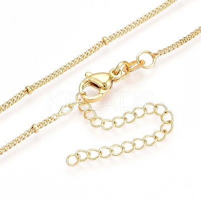 Round Brass Curb Chain Necklaces for Women NJEW-G084-18G-1