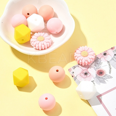 5 Styles Food Grade Eco-Friendly Silicone Beads SIL-FS0001-23-1