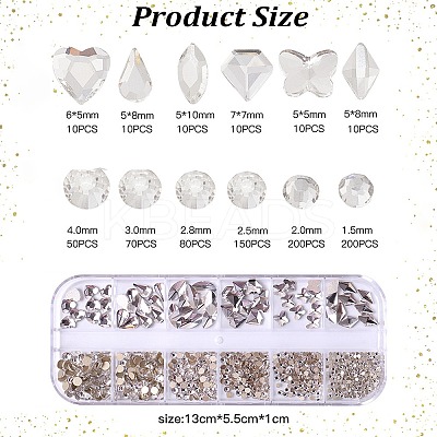 1 Set Glass Rhinestone Nail Art Decoration MRMJ-CP0001-32A-1