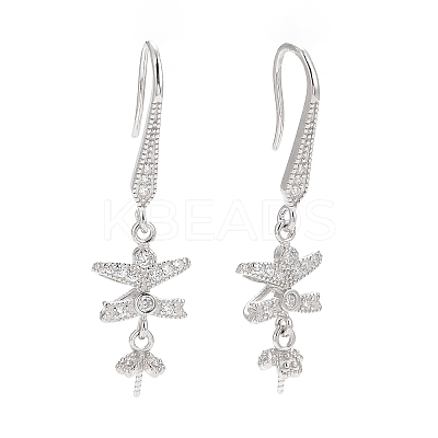 Rhodium Plated 925 Sterling Silver Earring Hooks STER-D035-34P-1