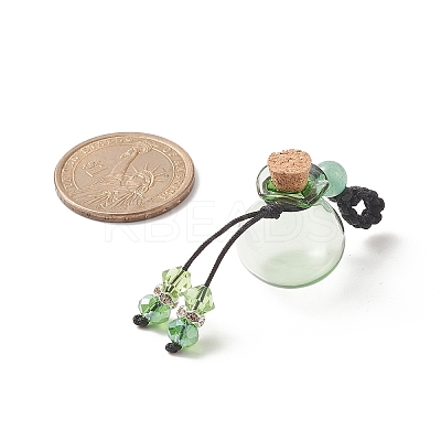 Lucky Bag Shape Glass Cork Bottle Pendants Decorations HJEW-TA00003-1
