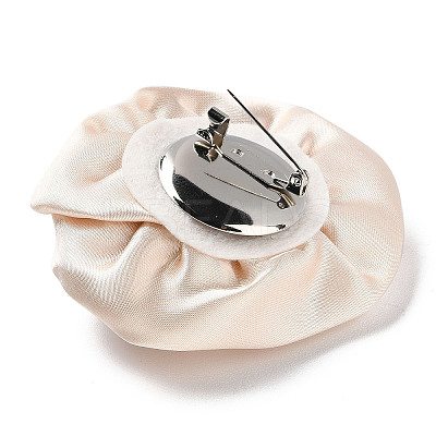 Flower Cloth with Plastic Pearl Brooch Pin JEWB-K013-01P-05-1