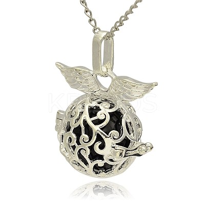 Silver Color Plated Brass Hollow Round Cage Pendants LS-KK-J230-01S-1