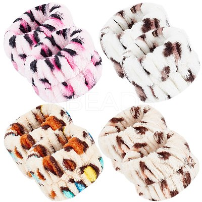 4 Pairs 4 Colors Multi-functional Coral Fleece  Bracelets for Women BJEW-CN0001-01B-1
