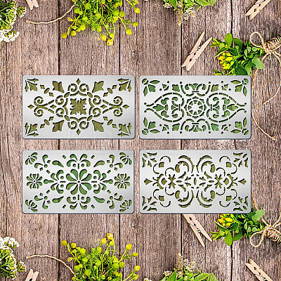 4Pcs 4 Style Stainless Steel Cutting Dies Stencils DIY-BC0003-54-1