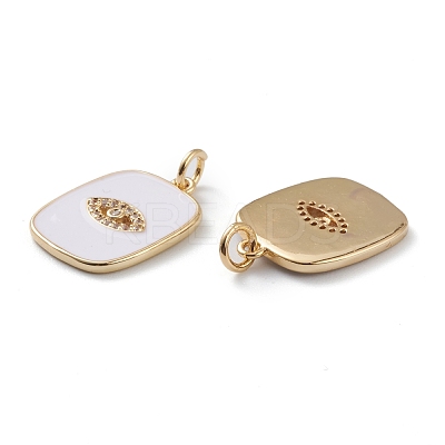 Brass Micro Pave Clear Cubic Zirconia Pendants ZIRC-Z008-12G-1