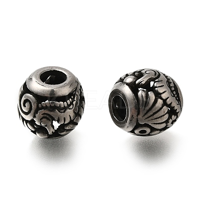 304 Stainless Steel European Beads STAS-D191-13E-AS-1