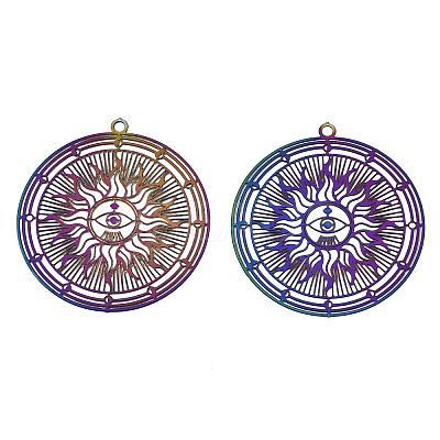 Ion Plating(IP) 201 Stainless Steel Filigree Pendants X-STAS-S118-026-1
