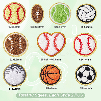 10 Styles Acrylic Fiber Glitter Powder Embroidery Sew on Appliques PATC-GA0001-41-1