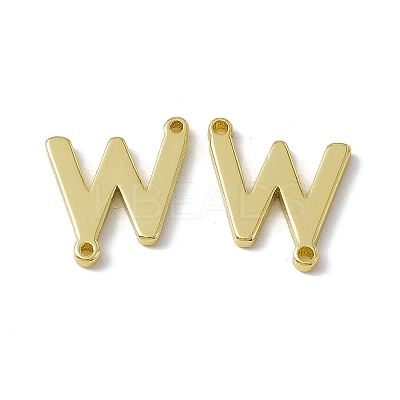 Rack Plating Brass Letter Connector Charms KK-C007-38G-W-1
