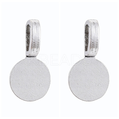 Tibetan Style Alloy Glue On Flat Pad Pendant Bails TIBEP-1124-AS-LF-1