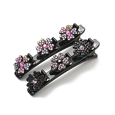 Fashion Double Layer Resin Rhinestone Alligator Hair Clips Sets LS-PHAR-P005-25-1