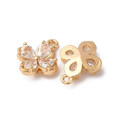 Brass Pave Clear Cubic Zirconia Charms KK-Z112-37G-1