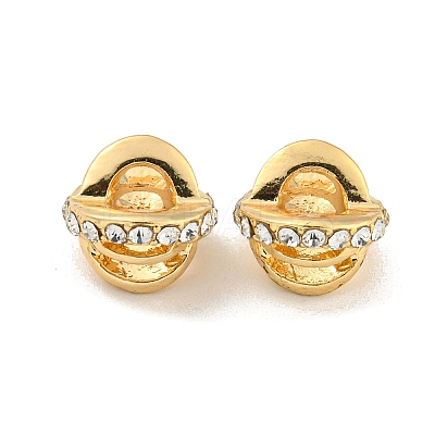 Rack Plating Alloy Rhinestone European Beads FIND-B034-33G-1