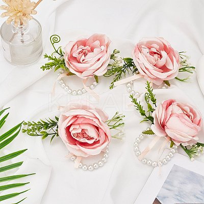 4Pcs Silk Wrist Corsage AJEW-CP0001-63-1