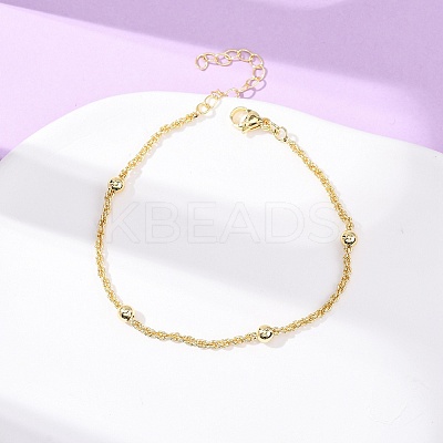 Brass Satellite Chains Bracelets for Women BJEW-C140-18G-1