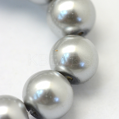 Baking Paint Pearlized Glass Pearl Round Bead Strands HY-Q330-8mm-34-1