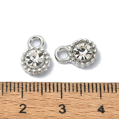 Rack Plating Alloy Rhinestone Charms FIND-M014-16C-P-1