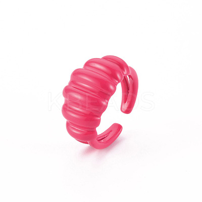 Spray Painted Brass Cuff Rings RJEW-S045-101-NR-1