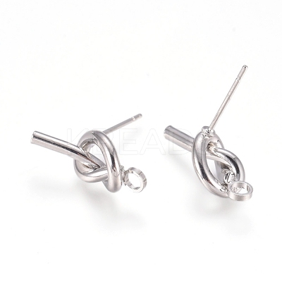 Rack Plating Brass Stud Earring Findings KK-L198-006P-1