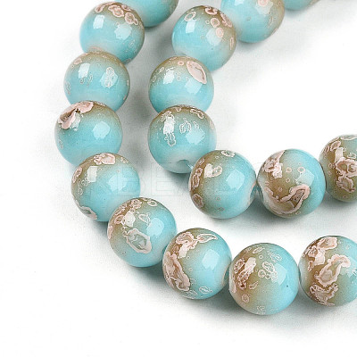 Baking Paint Glass Beads Strands DGLA-N008-10mm-05-1