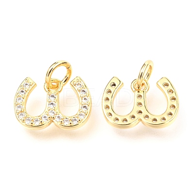 Brass Micro Pave Cubic Zirconia Charms ZIRC-O037-22G-1
