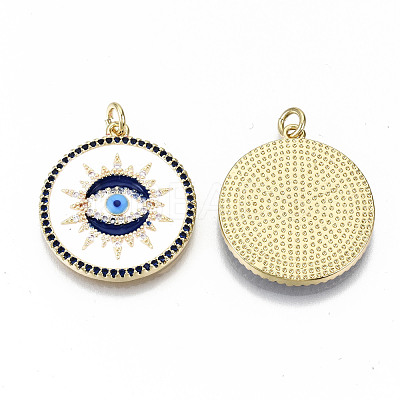 Brass Micro Pave Colorful Cubic Zirconia Pendants ZIRC-S067-196-NF-1