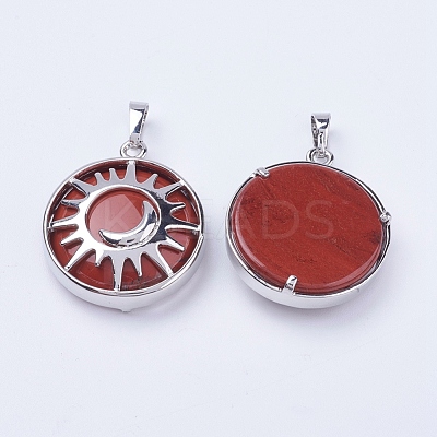 Natural Red Jasper Pendants G-K234-B14-1