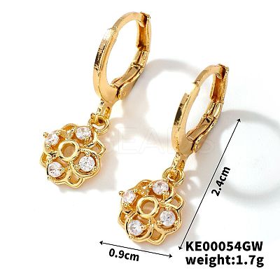 Fashionable Copper Inlaid Zircon Hoop Earrings UQ9075-1-1