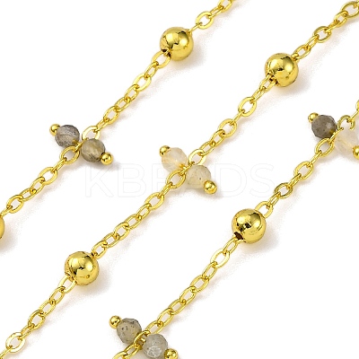 Handmade Faceted Natural Labradorite Beaded Chains CHC-L050-02G-01-1