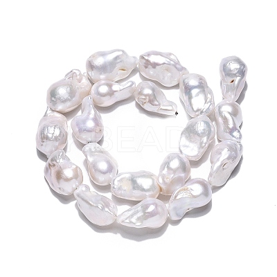 Natural Baroque Pearl Keshi Pearl Beads Strands PEAR-S019-02C-02-1
