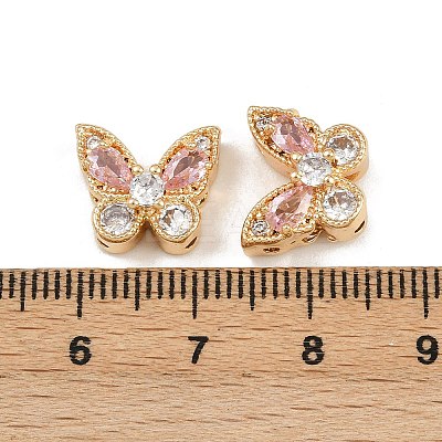Brass Micro Pave Cubic Zirconia Multi-Strand Butterfly Links KK-K407-29G-03-1