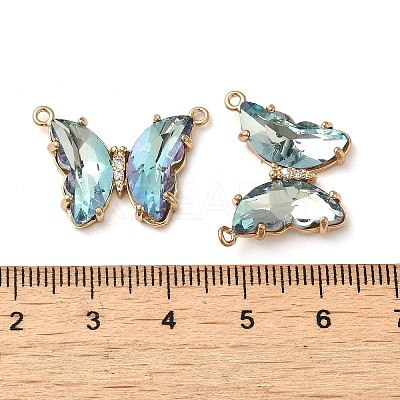 Brass Pave Faceted Glass Connector Charms FIND-Z020-03M-1
