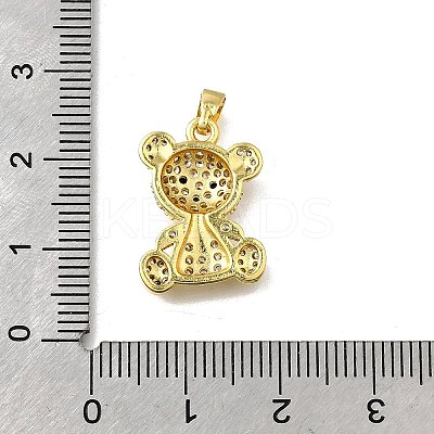 Brass Micro Pave Cubic Zirconia Pendants KK-Z102-19G-1