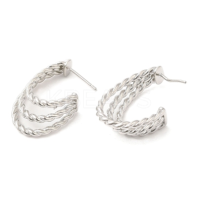 Rack Plating Brass Ear Studs for Women EJEW-Q770-16P-1