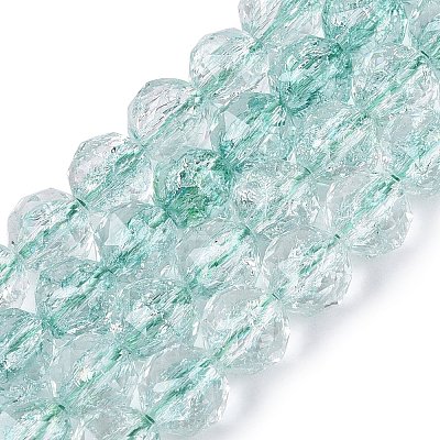 Crackle Transparent Glass Beads Strands GLAA-N063-10mm-06-1