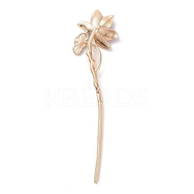 Alloy Enamel Lotus Hair Sticks OHAR-PW0006-24F-1