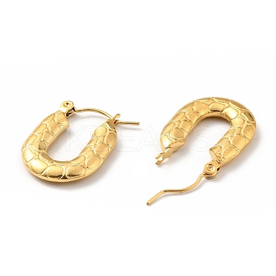 Ion Plating(IP) 304 Stainless Steel Rectangle Chunky Hoop Earrings for Women EJEW-G293-05G-1