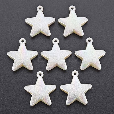 Electroplated ABS Plastic Imitation Pearl Pendants X-KY-T023-003-1