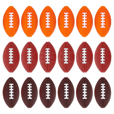 18Pcs 3 Colors Food Grade Eco-Friendly Silicone Focal Beads SIL-DC0001-08-1