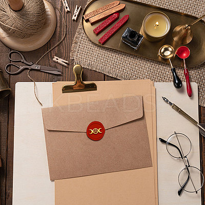 Brass Wax Seal Stamp AJEW-WH0337-006-1