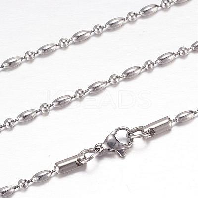 Tarnish Resistant 304 Stainless Steel Ball Chain Necklaces STAS-G083-62P-1