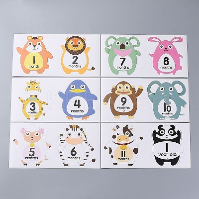 1~12 Months Number Themes Baby Milestone Stickers DIY-H127-B10-1