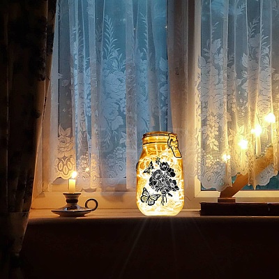 PVC Lamp Film for DIY Colorful Light Hanging Lamp Frosted Glass Jar DIY-WH0505-003-1