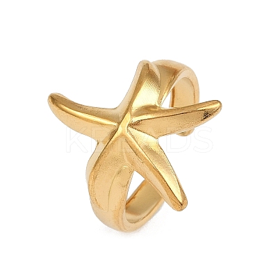 304 Stainless Steel Open Cuff Rings for Women LS-RJEW-K303-04G-1