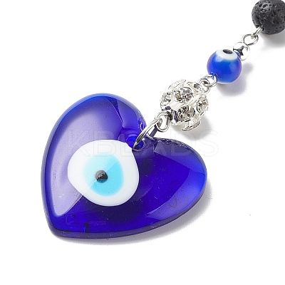 Handmade Lampwork Evil Eye Pendant Decoration HJEW-JM00791-02-1