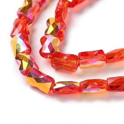 Transparent Electroplate Glass Beads Strands GLAA-Q099-J01-02-1